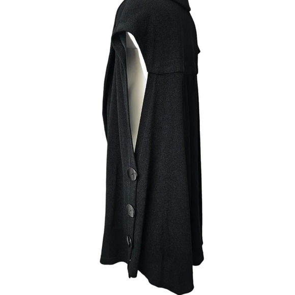 Soft  Surroundings Womens Mesa Button Vest Draped Open Front Black Size Large - Picture 4 of 9